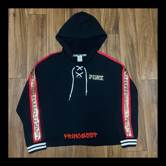 PINK VS 2017 FASHION SHOW BLING ROSES HOODIE AND JOGGERS SET - Picture 5 of 11